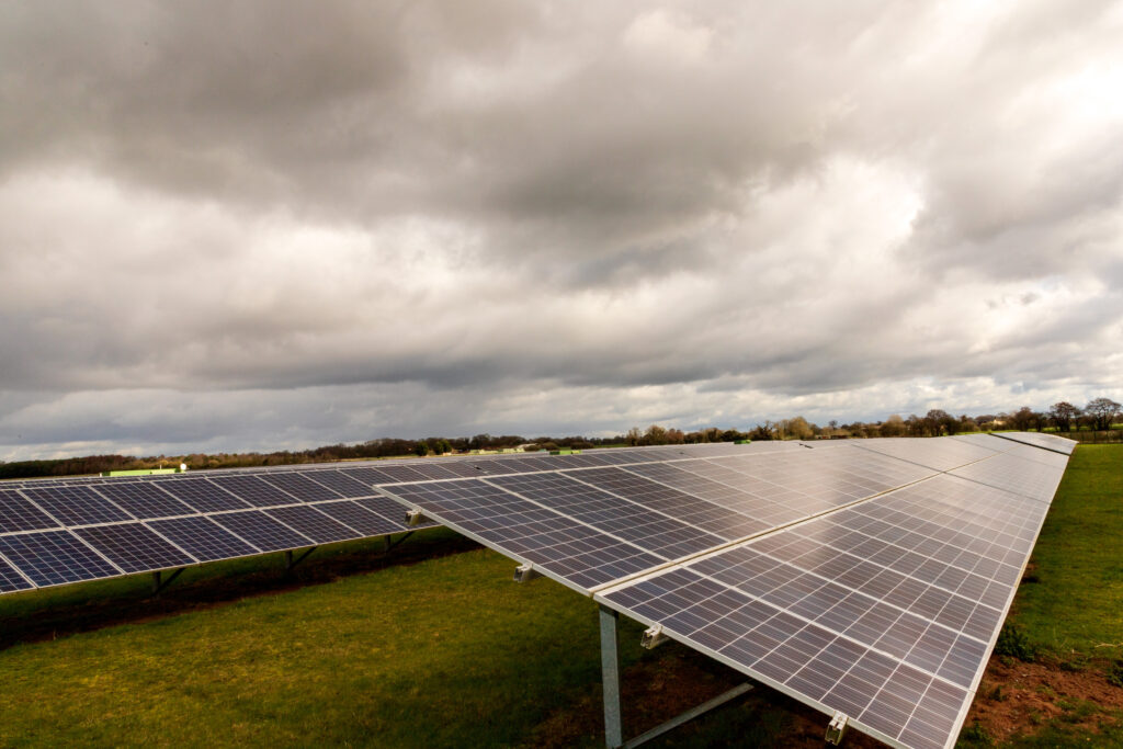 Twemlows solar panels at the solar farm near Whitchurch